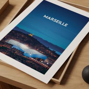 affiche Marseille Stade 40x60