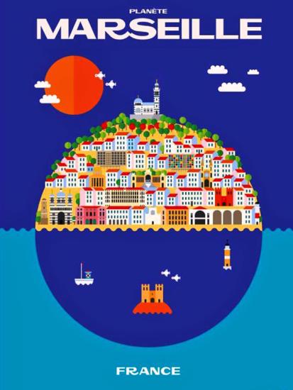 affiches Marseille Piech 02 50x70