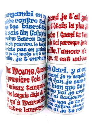 les 2 mugs "mots d'amour" Marseillais