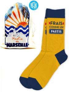 la paire de chaussettes Marseille et le pochon