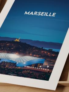 affiche Marseille Stade 40x60